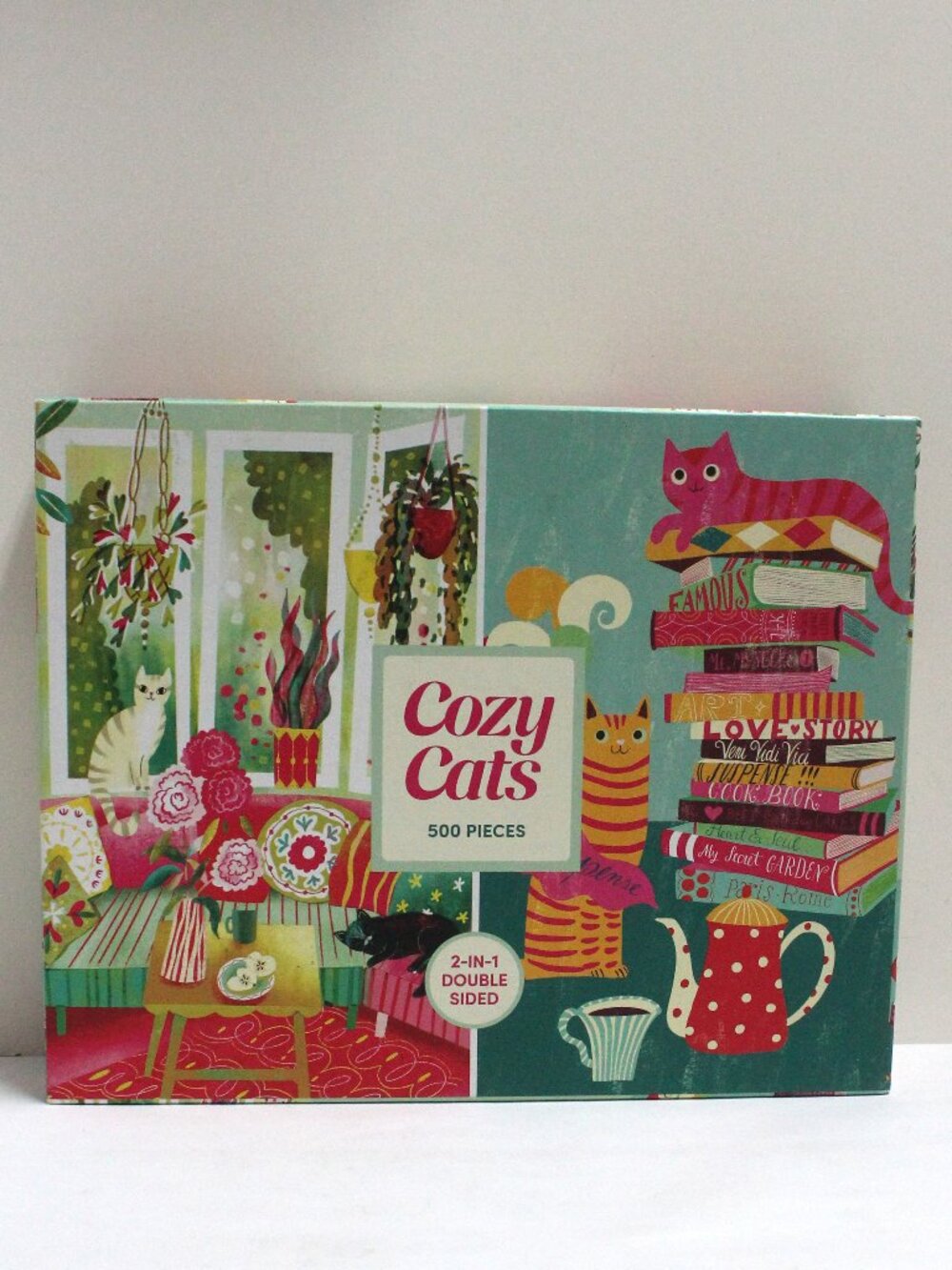 Rose Art Cozy Cats 500 Piece 2-In-1 Double Sided 24" x 18" Puzzle - Made In USA